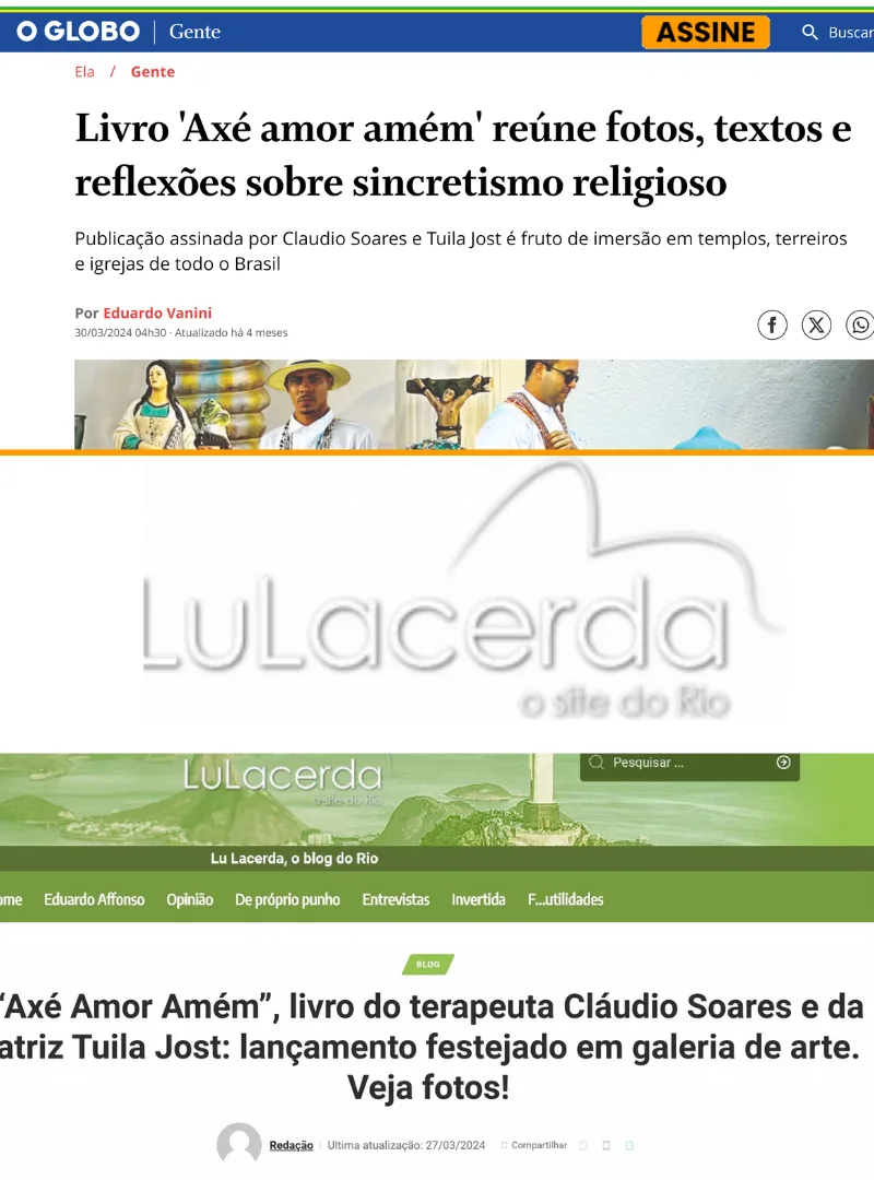 Matéria sobre o lançamento no Globo e no blog Lu Lacerda